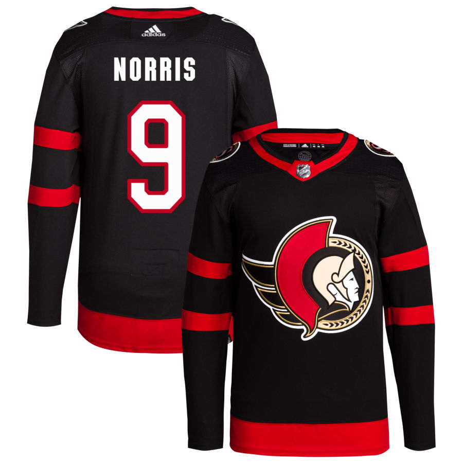 Josh Norris Ottawa Senators adidas Home Primegreen Authentic Pro Jersey - Black