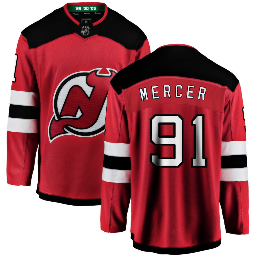 Dawson Mercer New Jersey Devils Fanatics Branded Home Breakaway Jersey - Red