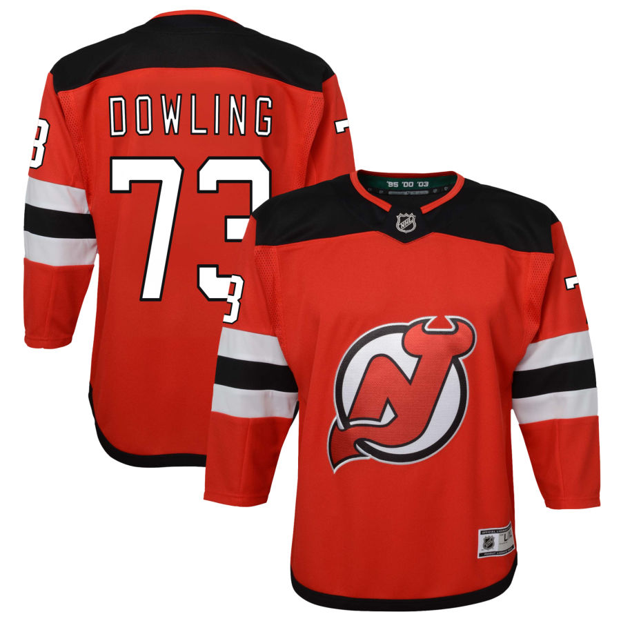 Justin Dowling New Jersey Devils Youth Home Premier Jersey - Red